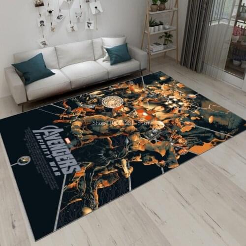 The Avengers Plush Carpet Door mat Marvel America Iron Man Spiderman Super Hero Rug Floor Pad Mats Gift for Kids Various sizes
