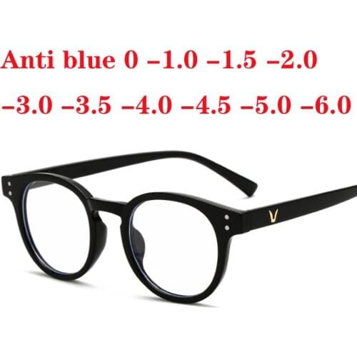 Computer Glasses Gaming anti Blue Light Block Clear Myopia Steampunk Round Diopter 0 -1.0 -2.0 To -6.0