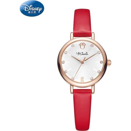 Disney Original Micky Minnie Mouse Casual Women Wrist Watch Designer Ladies Luminous Clock Simple Dress Gfit Montre Femme 11302