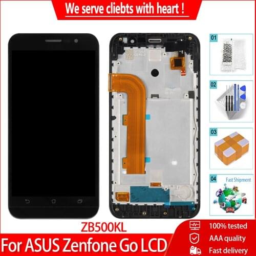 Original For ASUS Zenfone Go ZB500KL X00AD LCD Display Touch Screen Digitizer With Frame Replacement Parts For Asus ZB500KL LCD