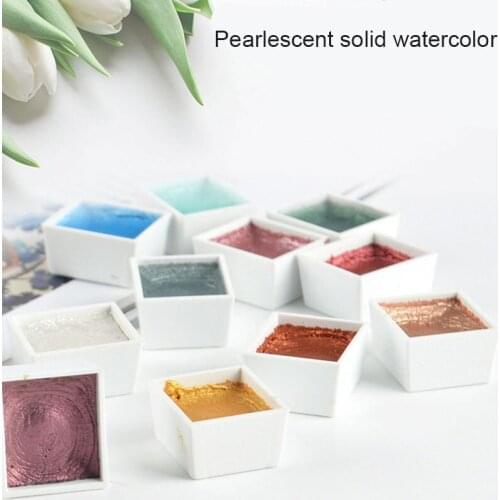 Write or draw for practice 12 Colors Portable Glitter Watercolor Paint Set Metallic Gold Pigment Paint Tools DIY Drawing TS2