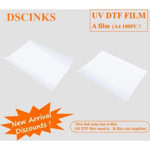 UV DTF Film A Film A4 100PC Driect Printing No Need Glue For Pen Mug Bottle Wooden Gift Box