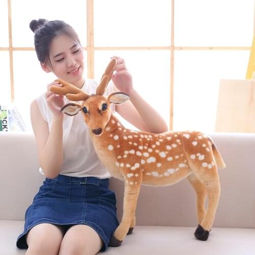90cm Lifelike Deer Plush Toys Simulation Animal Dolls Christmas Boys And Girls Gifts Home Decorations Toys For Children Birthday