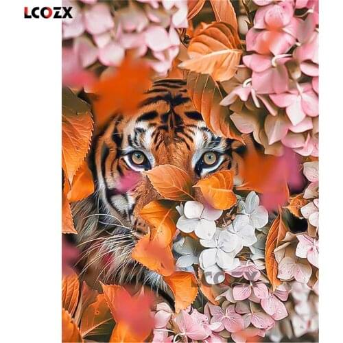 Leopard Flower Animal DIY Embroidery Cross Stitch 11CT Kits Needlework Craft Set Cotton Thread Printed Canvas Home Design