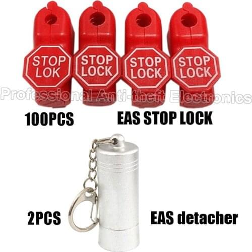 EAS stop lock for display security hook stem&peg stoplock with magnetic detacher 102pcs
