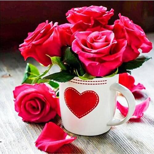 Rhinestone painting Rose crystal Home Decor DIY Diamond painting Cup Flowers 3D cross stitch pattern diamond embroidery