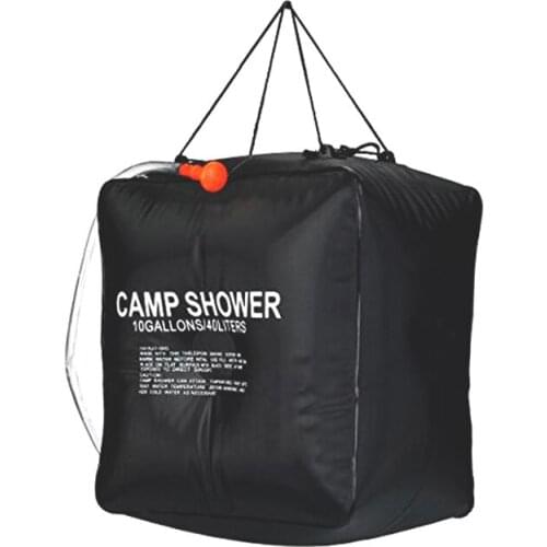 Solar Shower Bag 40Liter Portable Light Weight Shower Bag Outdoor Washing Water Bag Case for Camping Hiking Climbing