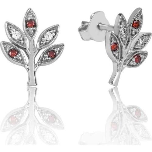 Tevuli 925 Sterling Silver Love Branch Studded Earrings