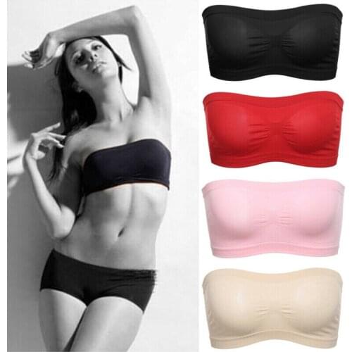 Womens Padded Seamless Tube Tops Bandeau Bra Ladies Underwear Shapewear Boob Crop Top Ladies Breathable Summer New
