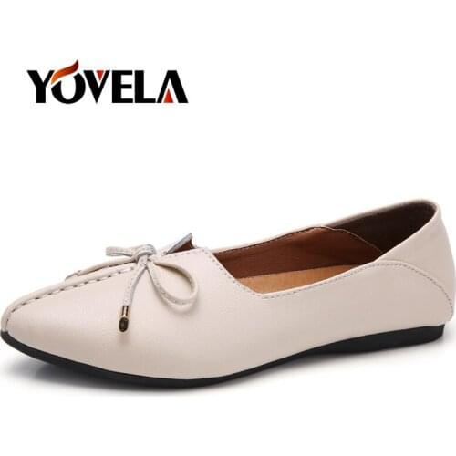 Women Pointed Leather Flats Shoes Slip on Flats Ballerines High Quality Moccasins Woman Oxfords Shoes Comfortable Loafers Shoes