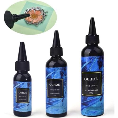 Hard UV Resin Glue Quick Drying UV Gel Curing Hard State For DIY Jewelry Making Production Accessories Glue 30/100/200g