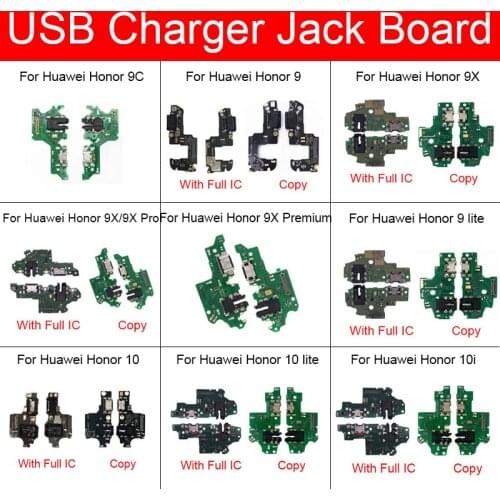 Charger USB Jack Board For Huawei Honor 8 Lite Pro 9 9i 9C 9X 10 10I Play V9 V10 Charging Port Connector Board Replacement