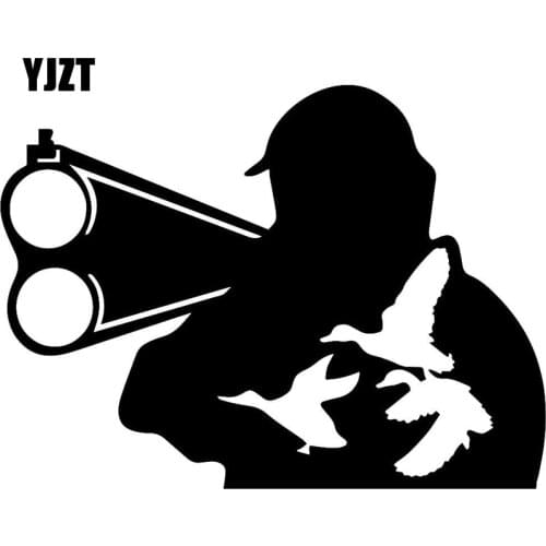 YJZT 15.5cm*11.5cm Hunter Wild Duck Hunting Car Decals Vinyl Stickers Fashion Car-Styling Black/Silver S6-2691