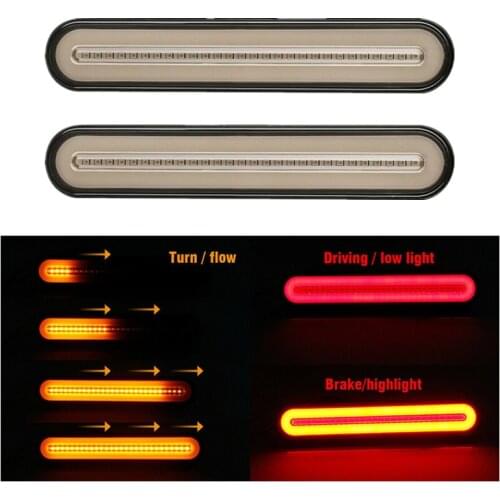 2PCS Taillight Trailer Lights 100LED Tail Light 12V-24V Trailer LED Waterproof Flowing Reverse Brake Stop Turn Signal Light