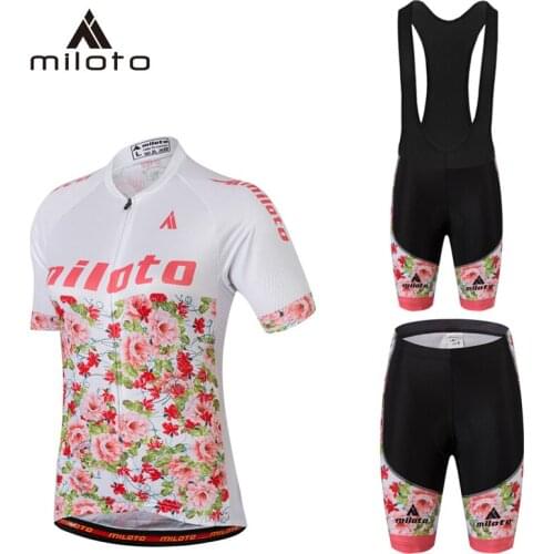 Miloto Pro Woman Short Sleeve Cycling Jersey Set Sports Bike Clothing Kit Mtb Maillot Cyclist Bicycle Clothes Uniforme Wear