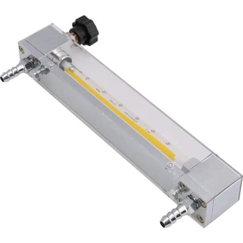 10.5x3.4x23.8cm Silver Metal Acrylic LZB-6 Oxygen Flow Meter 60-600 LPH Air Gas Flow Measuring Instrument fit 10mm Hose
