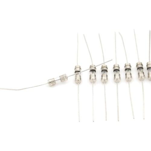 10pcs T3.15A 3150mA 250V Slow Axial Fuse Glass Tube With Lead Wire T3.15A 3150mA 250V Slow Fuse 3.6*10mm