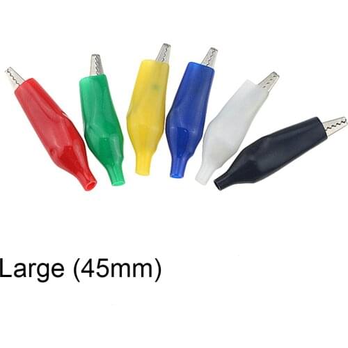 10PCS 45MM Large Insulation Boot Metal Alligator Clip Electric Test Lead Colorful Large crocodile clip 6 Color