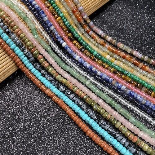 160Pcs Natural Stone Beads Abacus Section Semi-precious Loose Beads For DIY Necklace Bracelet Earrings Jewelry Accessory Making