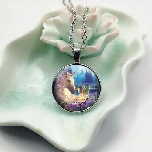 2019 New Fashion Glamour Unicorn Elf Glass Pendant Necklace High Quality Necklace