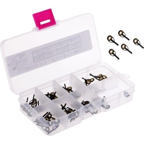 80pcs Fishing Rod Guides Top Tips Eye Rings Fishing Accessories Replacement Fishing Rod Guides Top Tips