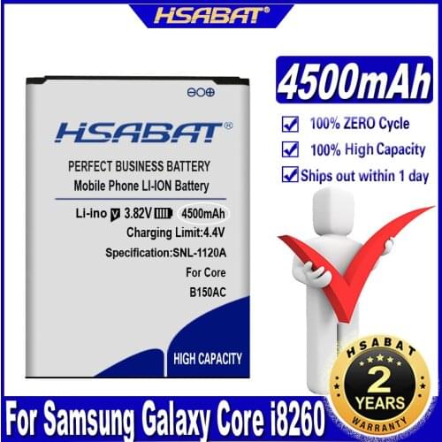 HSABAT B150AC B150AE 4500mAh Battery for Samsung Galaxy Core i8260 i8262 g3502u Trend3 g3502 g3508 g3509 SM-G350E G350E G350