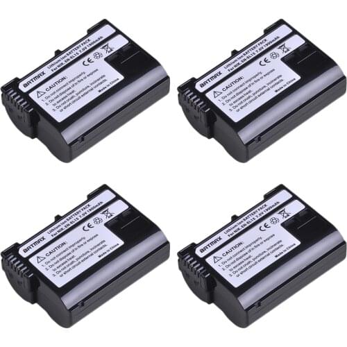 4x EN-EL15 EN EL15 ENEL15 Rechargeable Battery for Nikon D7000 V1 D600 D600E D800 D800E D7100 D610 D810 D810A D750 D7200 Z6 Z7