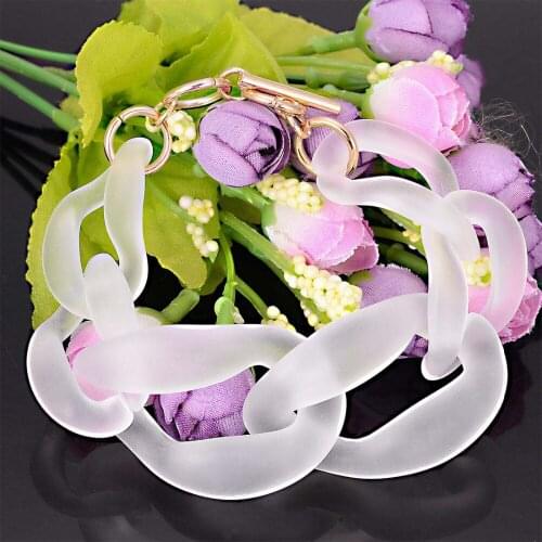 Acrylic Linked Big Resin Chain Charm Adjustable Bracelets Matte Effect For Women Jewelry Gift