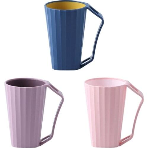 Toothbrush cup with handle household plastic simple solid color creative mouthwash cup supplies