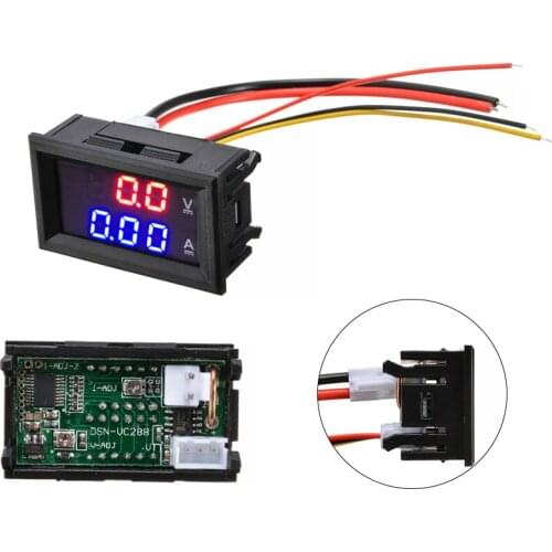 DC 0-100V 10A Mini Digital Voltmeter Ammeter 0.28 Digital Tube LED Dual Digital Volt Voltage Current Meter Tester