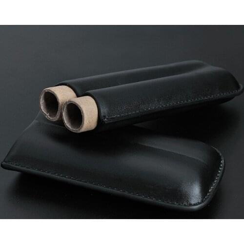 COHIBA Gadgets Brand High-end Portable Black Leather Cigar Case Outdoor Travel Humidor