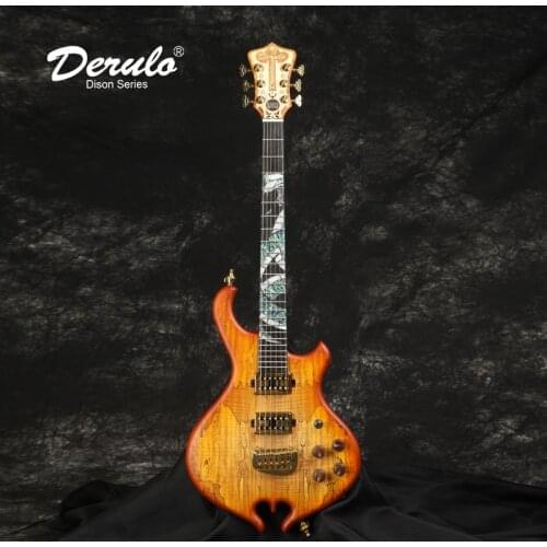 Derulo Electric Guitar OEM Custom HighQuality Tuning blue map Top 5Pieces Maple&Rosewood Neck Customized Fingerboard Customshop