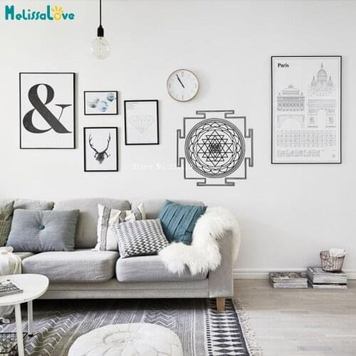 Geometric Symmetry Mandala Line Wall Stickers Home Decoration Circle Murals Simple Living Room Decals YT6280