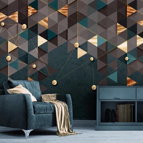 Custom Any Size Modern Creative Geometric Lines TV Background Wall Mural Retro Nostalgic Study Living Room 3D Photo Wallpaper