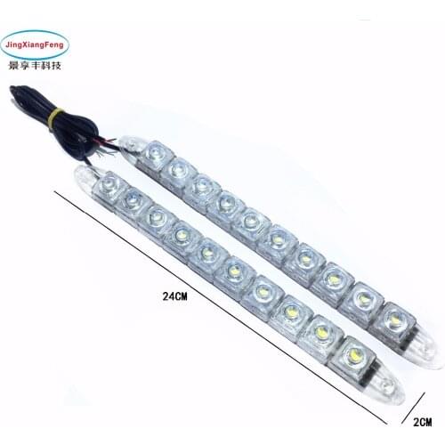 JingXiangFeng 2*10 LED COB DRL Fog Lights Flexible Silicone Daytime Running Waterproof 10w Super Bright Fog Light car styling