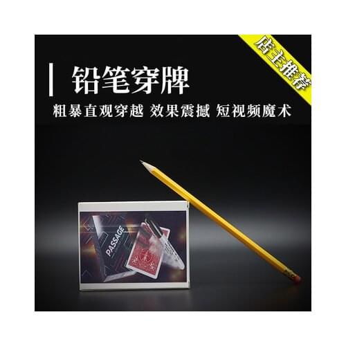 Passage by Sebastian Calbry Pencil Through Card Magic Tricks Gimmicks Street Prop Close Up Magia Mentalism Illusion