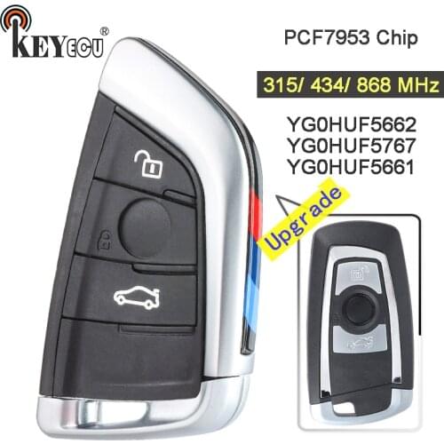 KEYECU 315/434/868MHz PCF7953 CAS4+/FEM YG0HUF5662 / 5767 Upgraded 3 Button Remote Key Fob for BMW 1 2 3 4 5 6 7 Series X3 M2