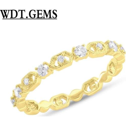 0.21 CT 10K Rose Gold Natural Round Diamond Art Deco Ring Beaded Milgrain Band