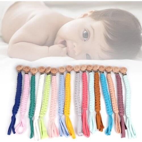 4 Pcs Baby Teething Soother Toys Crochet Pacifier Chain Clip Cotton Woven DIY Dummy Nipple Holder