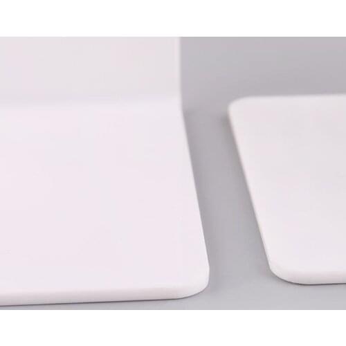 2Pcs White Acrylic Bookends L-shaped Desk Organizer Desktop Book Holder School Stationery Office Accessories