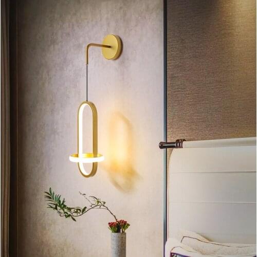 Contracted luxury of bedroom the head of a bed the Nordic sitting room background wall lamp corridor corridor lighting