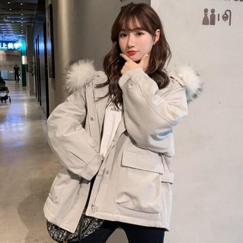 Short Winter Jacket Hot Sale Women Clothing Casual Loose Cotton Padded Parka Coat Hooded Thicken Windbreaker Outwear Femme f1763
