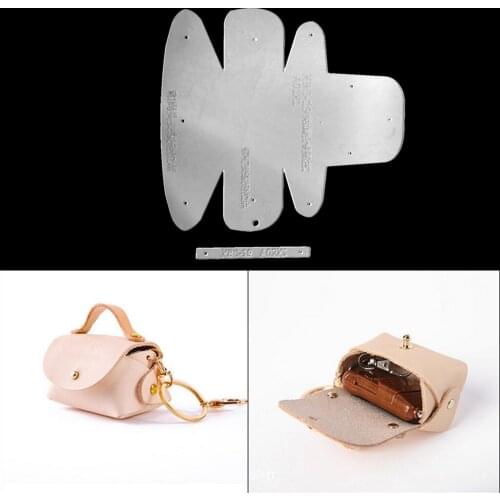 2 Pieces Leather Craft Clear Acrylic Coin Purse Pattern Keyring Key Chain Stencils Templates