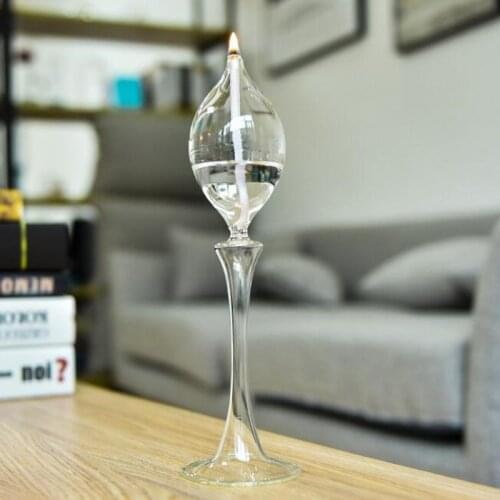 Middle Size Tall Form Transparent Glass Oil Lamp Wedding Decoration Handcraft Candelabro Cristal