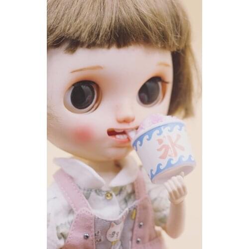 2pcs/lot 1/6 Scale Miniature Dollhouse Mini Ice-cream Cup Ice Drink for blyth 1/3 1/4 1/6 bjd Dollhouse Toys photo props