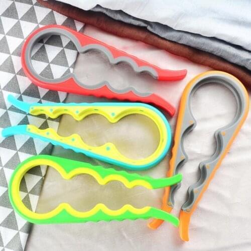 Multi-function Kitchen tools Creative plastics 4 in 1 bottle Opener Anti-skid Wring lid utensil LX8540