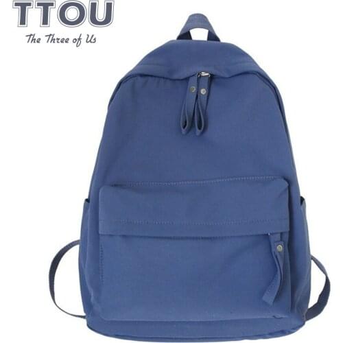 Fashion Girl College School Bag Casual New Simple Women Backpack Solid Book Packbags for Teenage Travel Shoulder Bag Rucksack