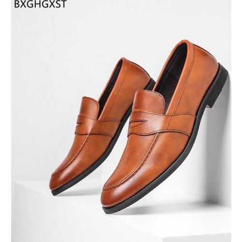 Black Men Dress Shoes Leather Designer Mens Loafers Shoes Luxury Brown Wedding Shoes Men Chaussure De Homme Zapatos De Hombre