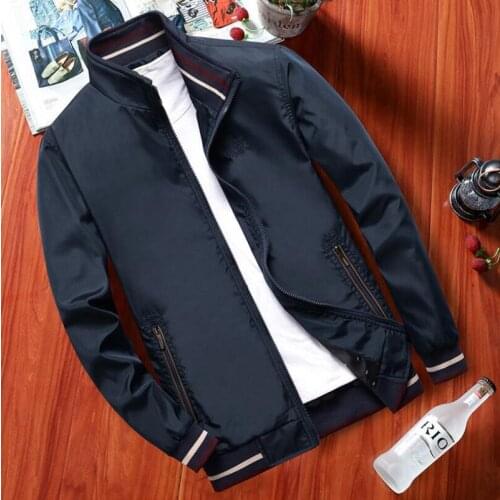 Mens Jackets Autumn Business Casual Coats Solid Color Mens Sportswear Stand Collar Slim Jackets Male Bomber Jackets Outerwear