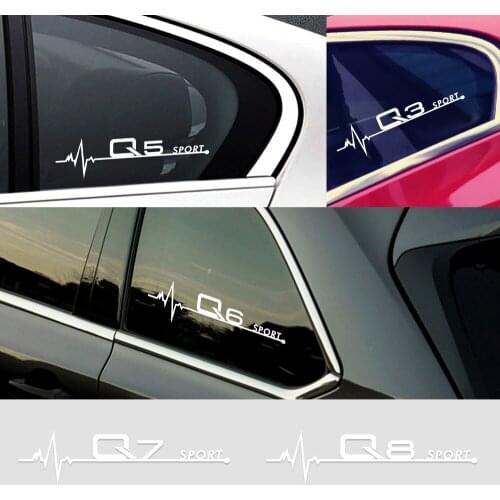 2PCS 20*5.5CM Car Side Window Body Stickers Decals For Audi A1 A2 A3 A4 A5 A6 A7 A8 Q1 Q2 Q3 Q4 Q5 Q6 Q7 Q8 Car Accessories